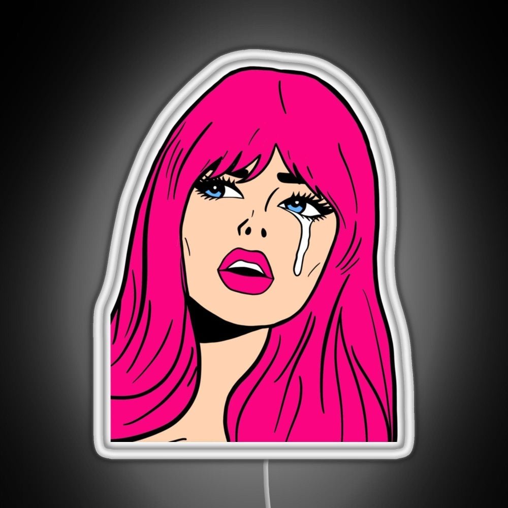 Pop Art Woman Sticker Rgb Neon Sign - Shineneon