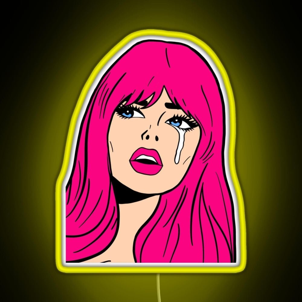 Pop Art Woman Sticker Rgb Neon Sign - Shineneon