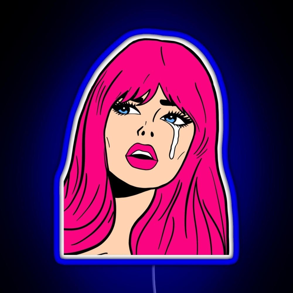 Pop Art Woman Sticker Rgb Neon Sign - Shineneon