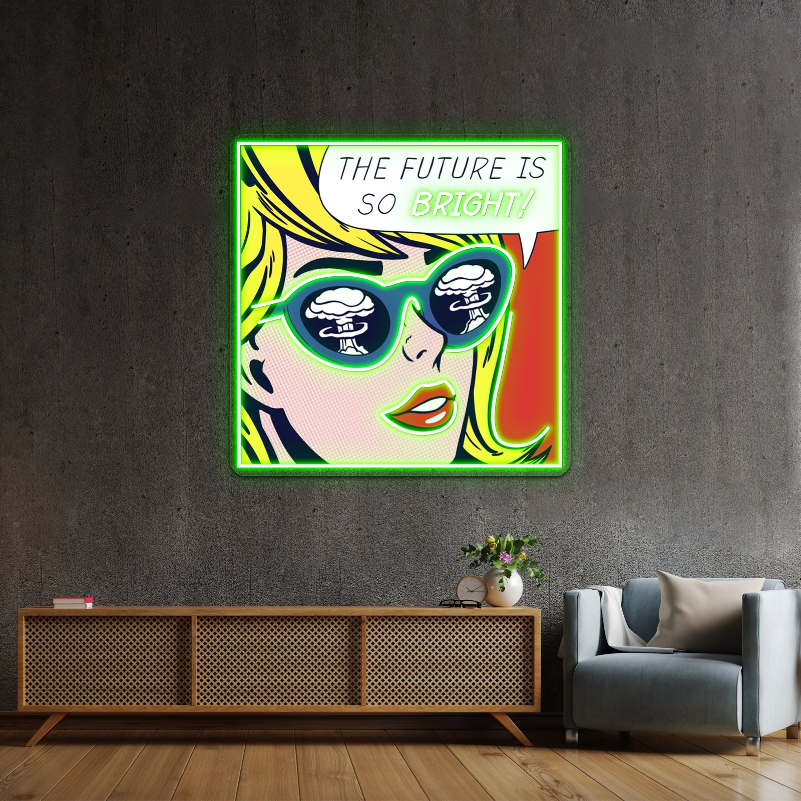 Pop Optimistic Girl Artwork Led Neon Signs Custom | Shineneon