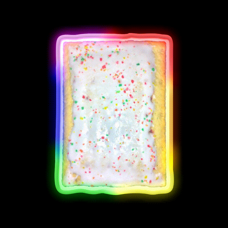 Pop Tart Snack Food Led Neon Sign Rgb Color - LED neon sign close-up detail
