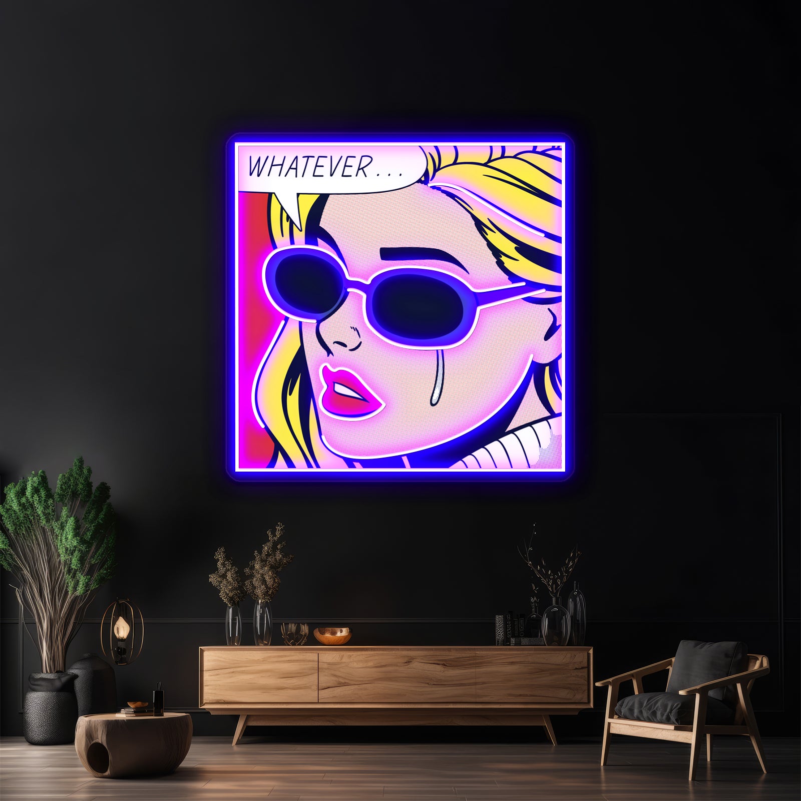 Pop Whatever Artwork Led Signs For Bedroom | Shineneon
