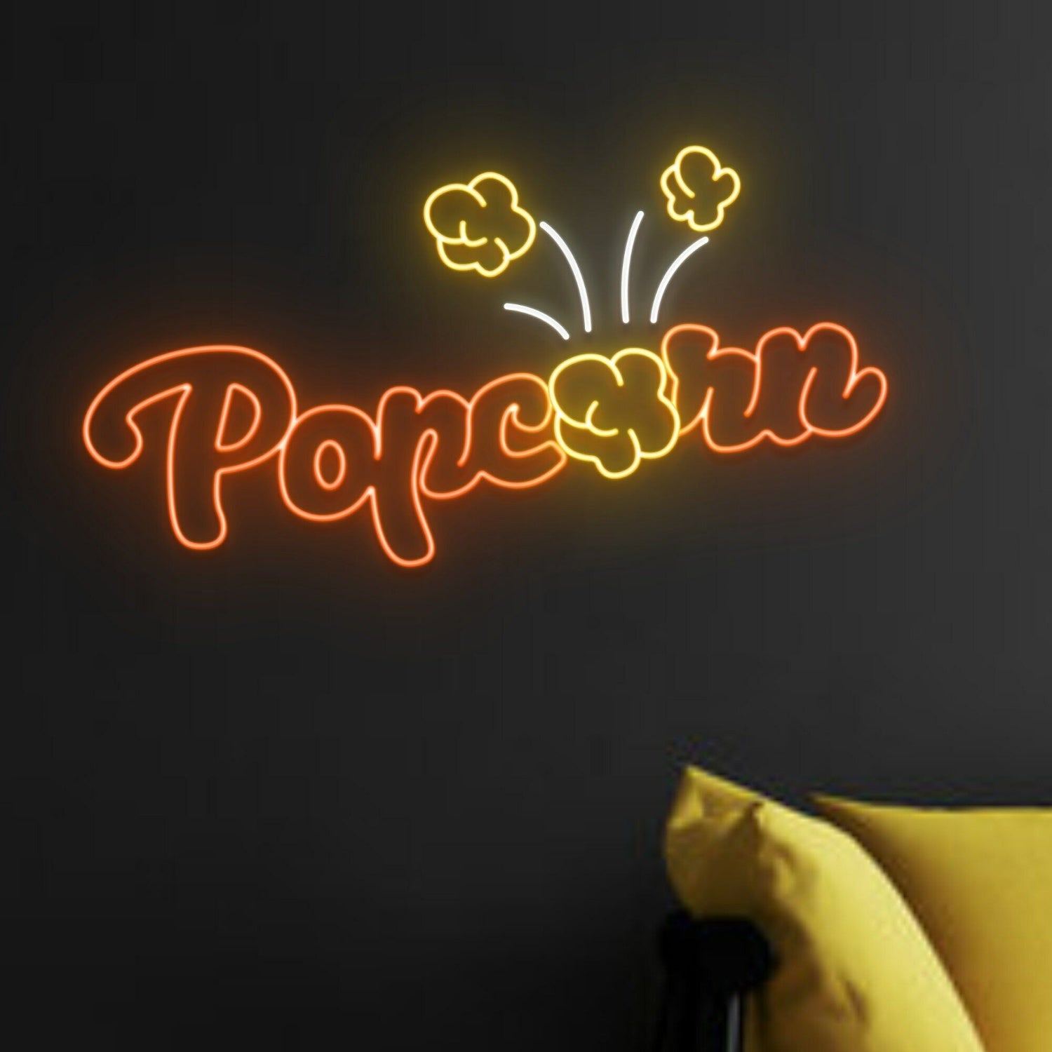 Popcorn Logo Led Neon Sign Decor Theater Movie Led Wall Deco | Shineneon