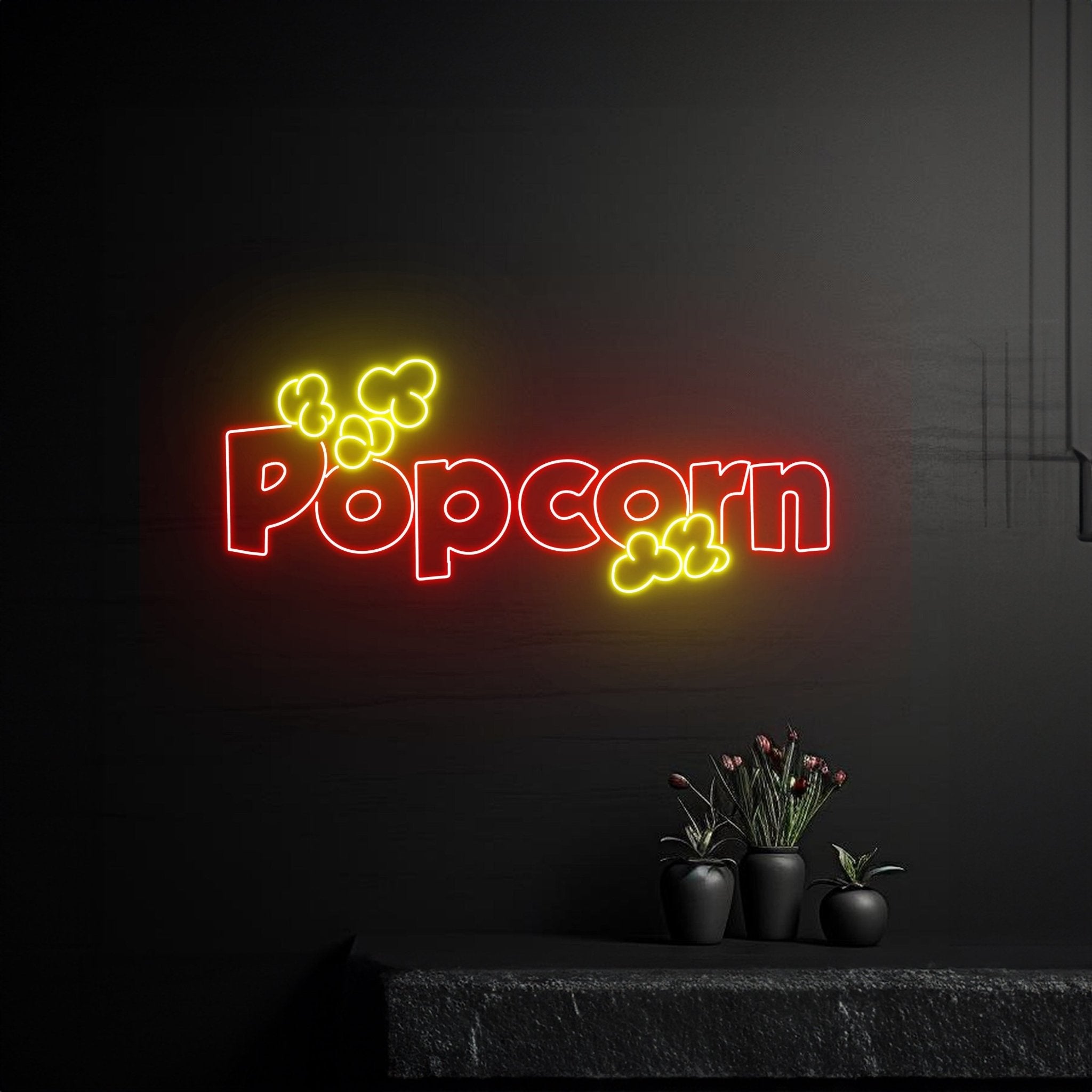 Popcorn Neon Light Movie Theater Room Wall Decor - Shineneon