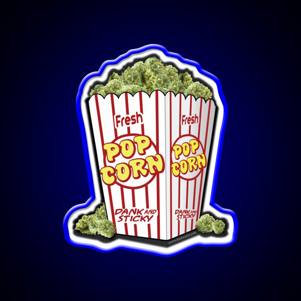 Popcorn Nuggets Hemp Inspired Green Leaf Led Neon Sign Rgb Color - LED neon sign view 5