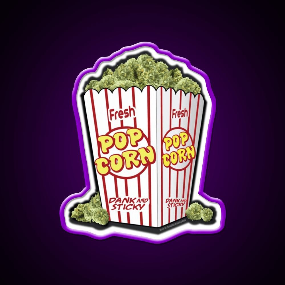 Popcorn Nuggets Hemp Inspired Green Leaf Led Neon Sign Rgb Color - Shineneon
