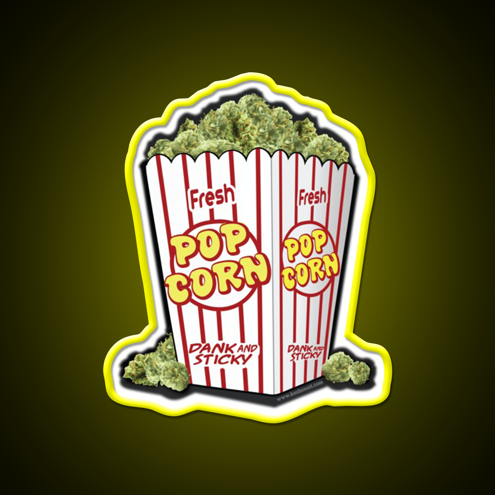 Popcorn Nuggets Hemp Inspired Green Leaf Led Neon Sign Rgb Color - LED neon sign view 7