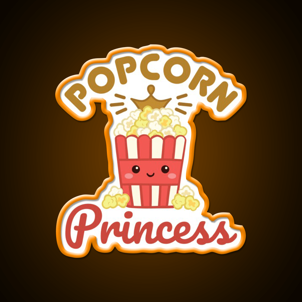 Popcorn Princess Snack Food Led Neon Sign Rgb Color - Shineneon