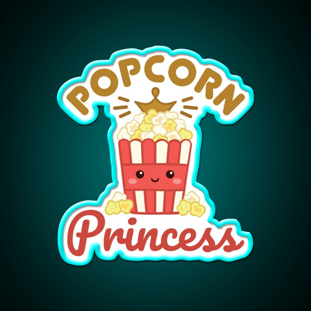 Popcorn Princess Snack Food Led Neon Sign Rgb Color - Shineneon