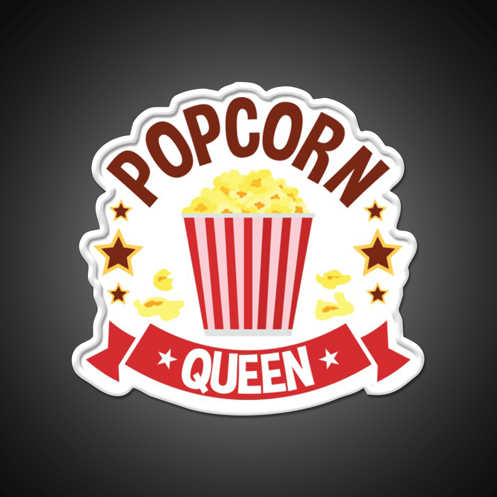 Popcorn Queen Movie Snack Lover Snack Food Led Neon Sign Rgb Color - Shineneon