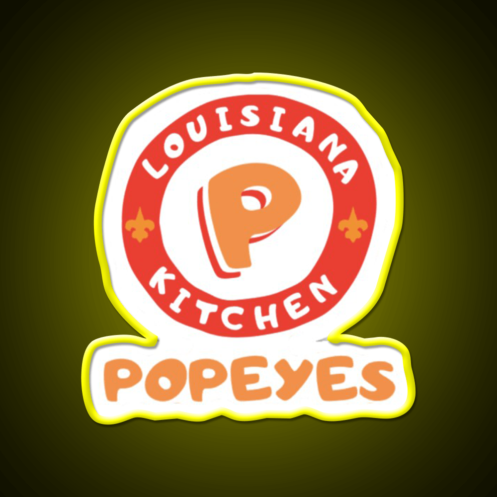 Popeyes Fast Food Led Neon Sign For Burger Place Rgb Color - Shineneon