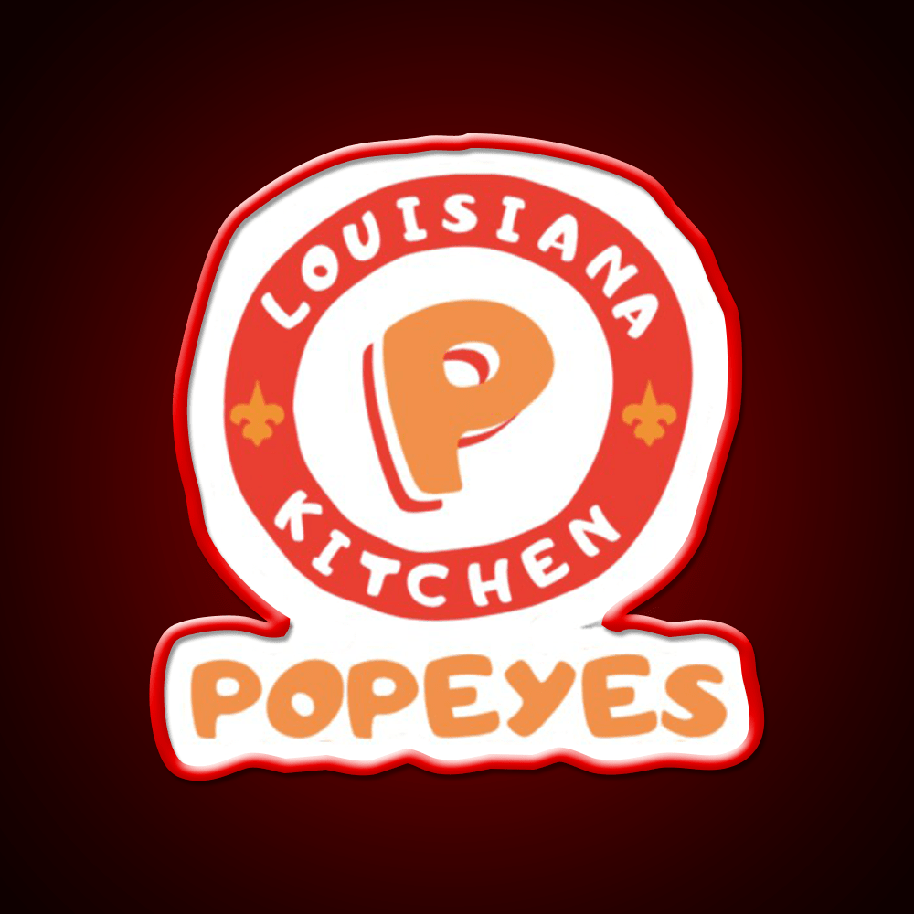 Popeyes Fast Food Led Neon Sign For Burger Place Rgb Color - Shineneon