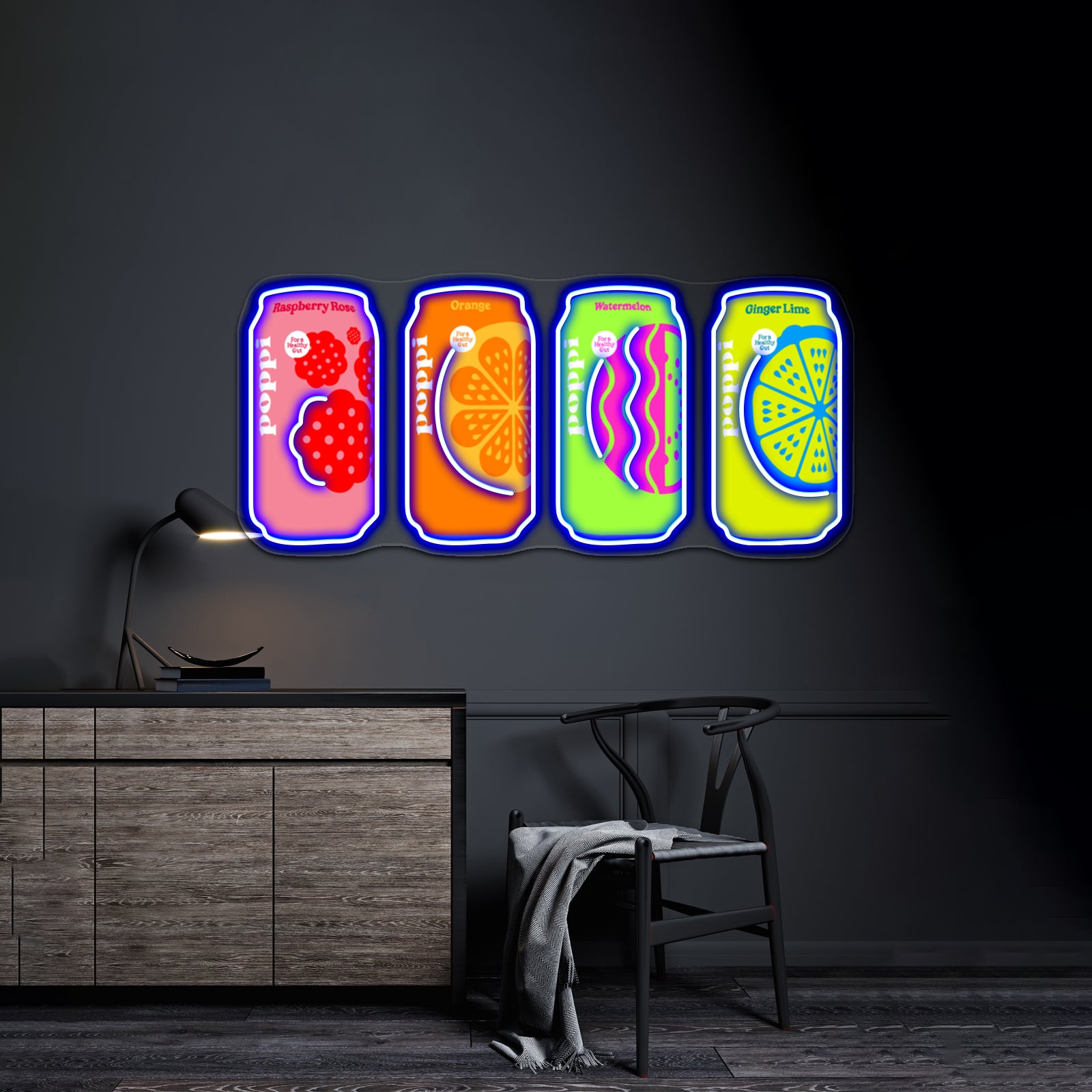 Poppi Soda Cans Artwork Led Signs For Bedroom | Shineneon