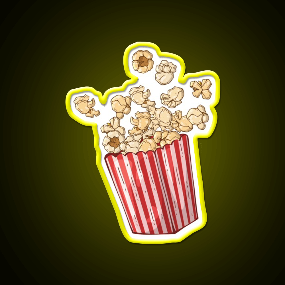 Poppin Popcorn In A Box Snack Food Led Neon Sign Rgb Color - Shineneon
