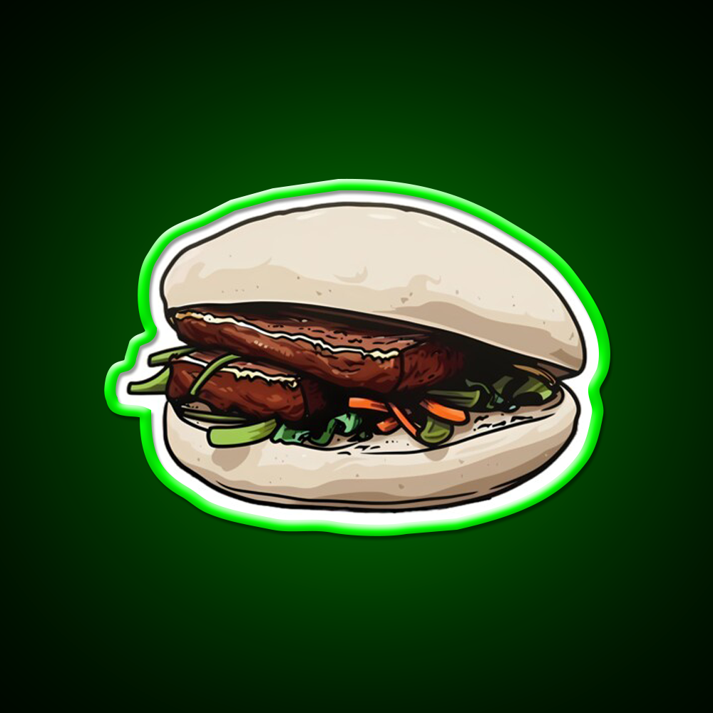 Pork Belly Bun Led Neon Sign Chinese Food Rgb Color