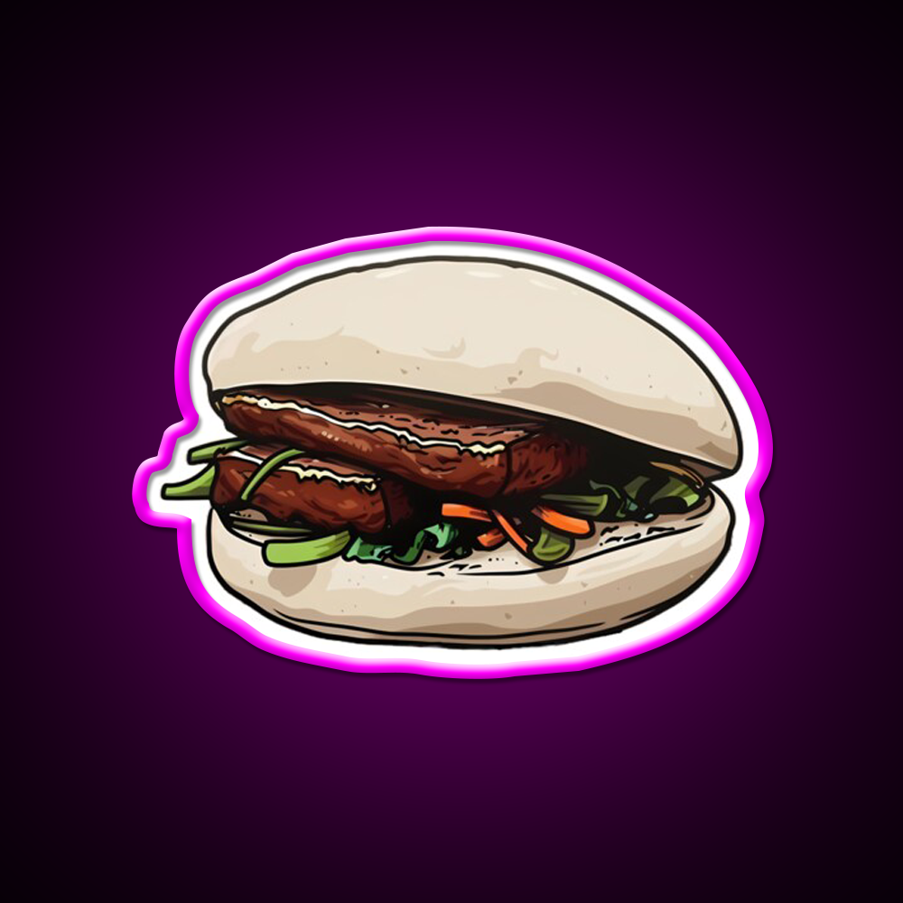 Pork Belly Bun Led Neon Sign Chinese Food Rgb Color