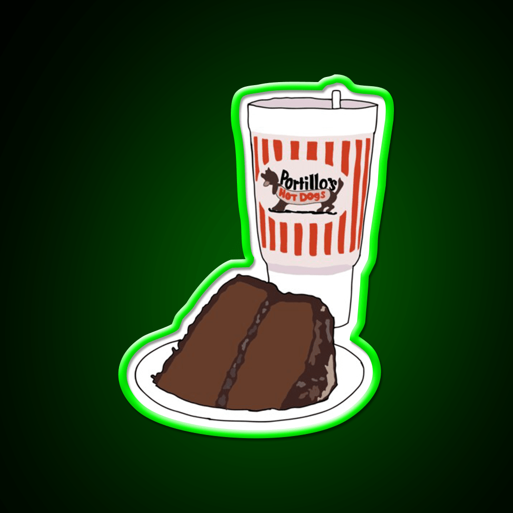 Portillos Chocolate Cake Shake Fast Food Led Neon Sign For Burger Place Rgb Color - Shineneon