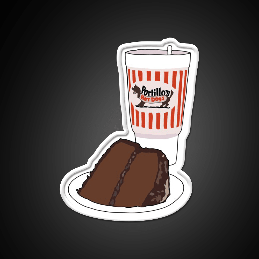 Portillos Chocolate Cake Shake Fast Food Led Neon Sign For Burger Place Rgb Color - Shineneon