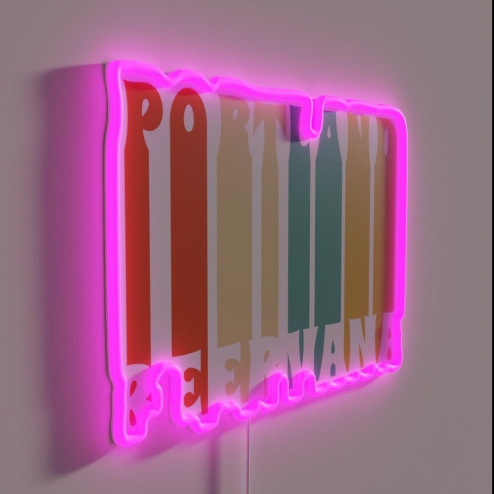Portland Beer Lover Vintage Beervana Gifts Rgb Led Neon Sign - Shineneon