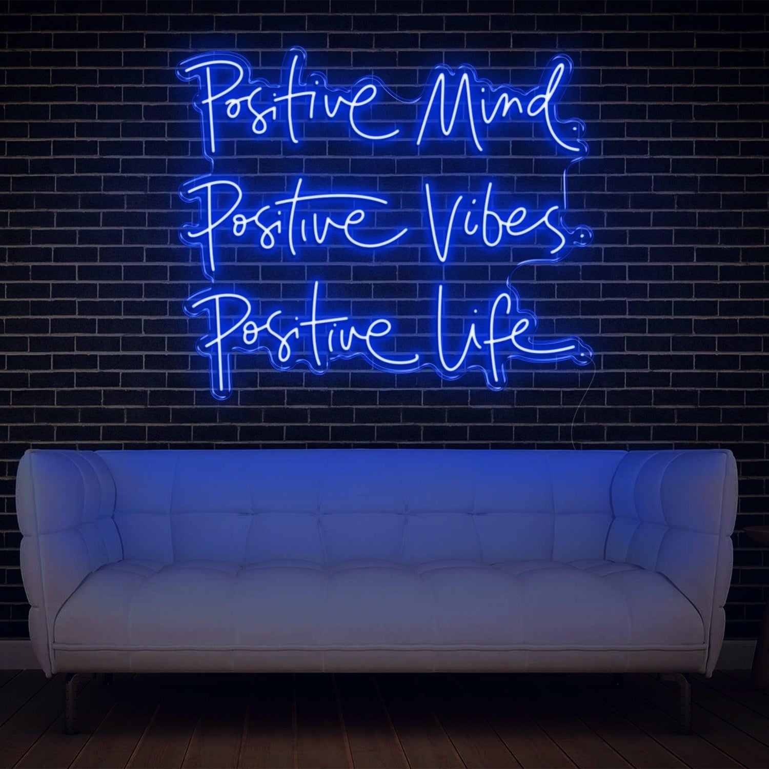 Positive Mind Vibes Life Blue Led Neon Sign For Home And Office Decor | Shineneon