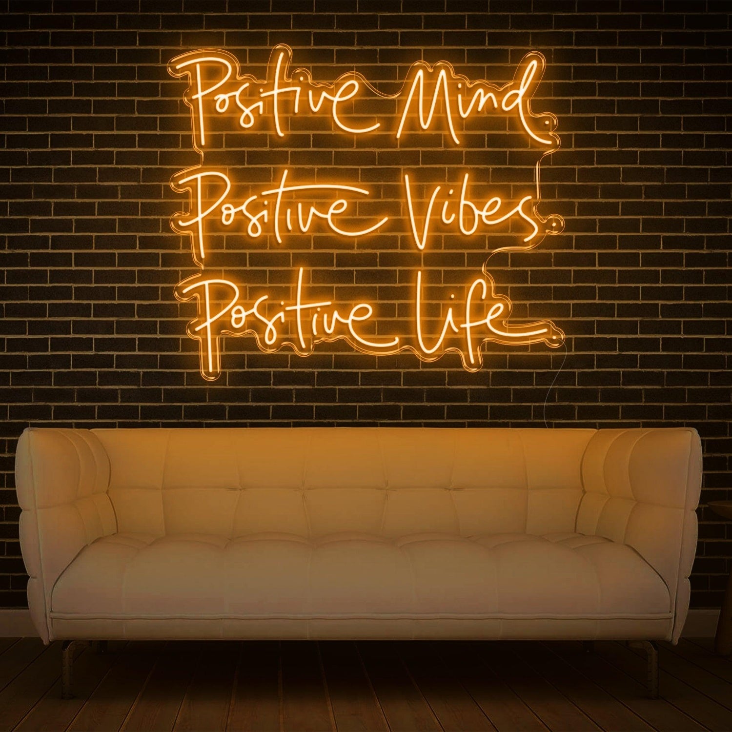 Positive Mind Vibes Life Blue Led Neon Sign For Home And Office Decor | Shineneon