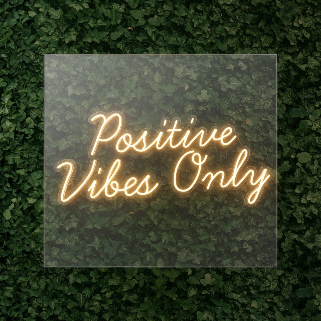 Positive Vibes Only Bedroom Wall Light LED Neon Sign - 01 Original Product Image