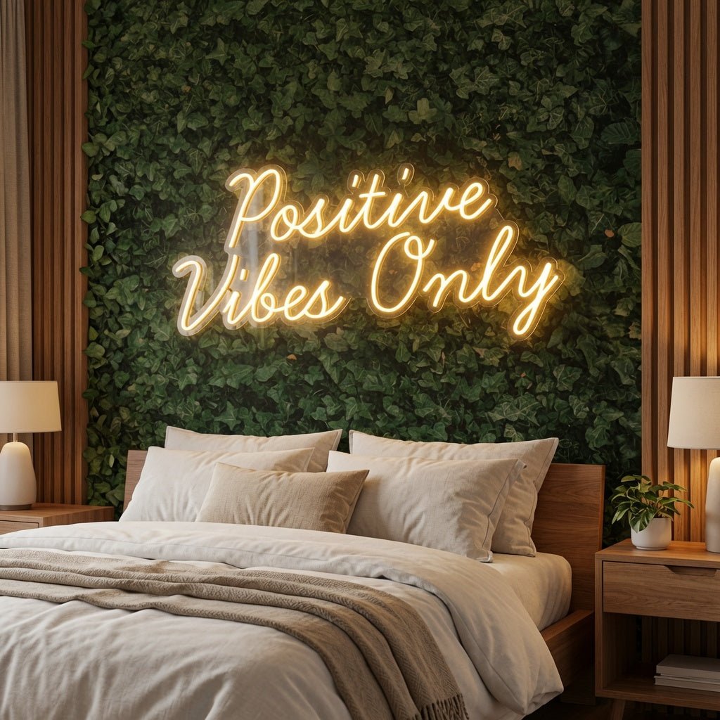 Positive Vibes Only Bedroom Wall Light LED Neon Sign - Shineneon