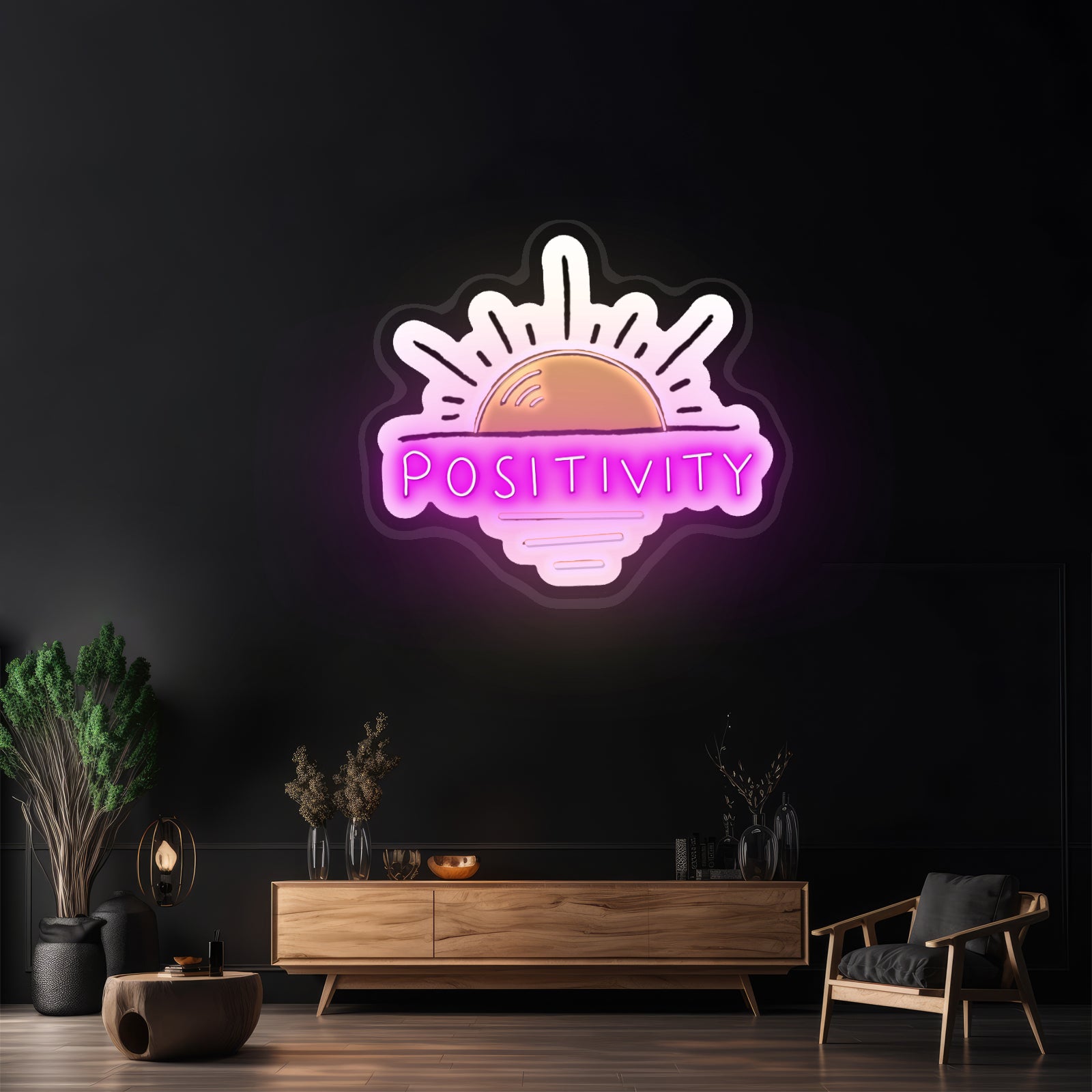 Positivity Sun Clear Artwork Wedding Signs