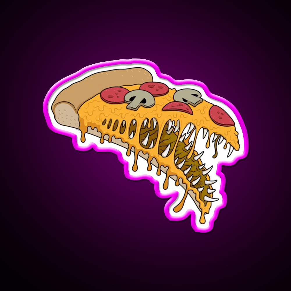Possessed Pizza Fast Food Led Neon Sign For Burger Place Rgb Color - Shineneon