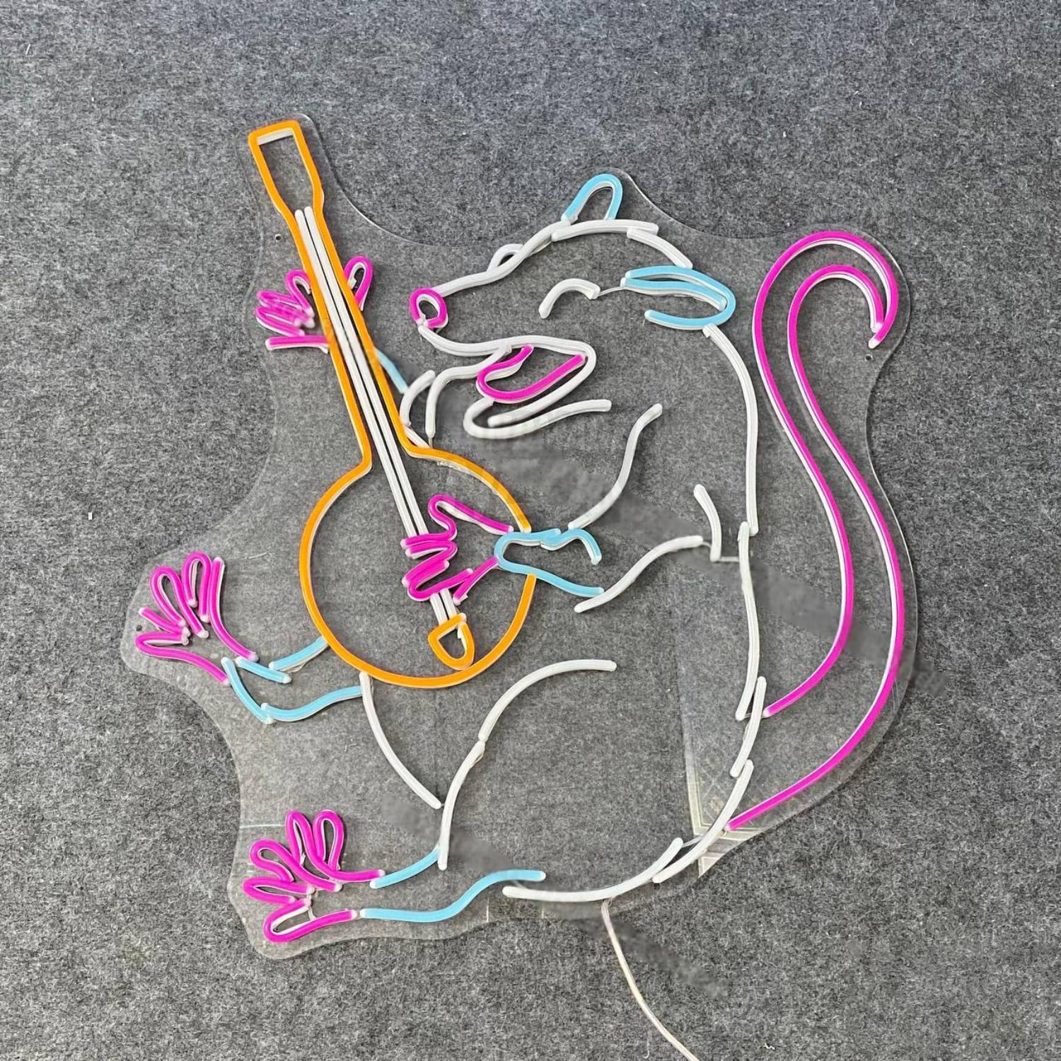 Possum Playing Banjo Led Neon Sign | Shineneon