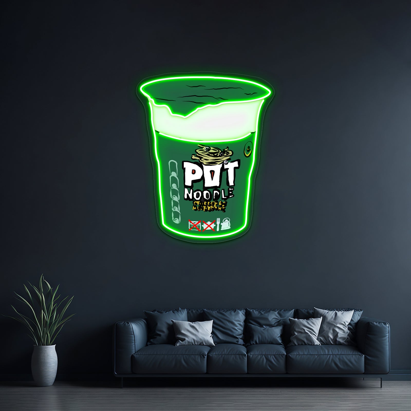 Pot Noodle Chicken And Mushroom 90g Artwork Led Signs For Bedroom | Shineneon