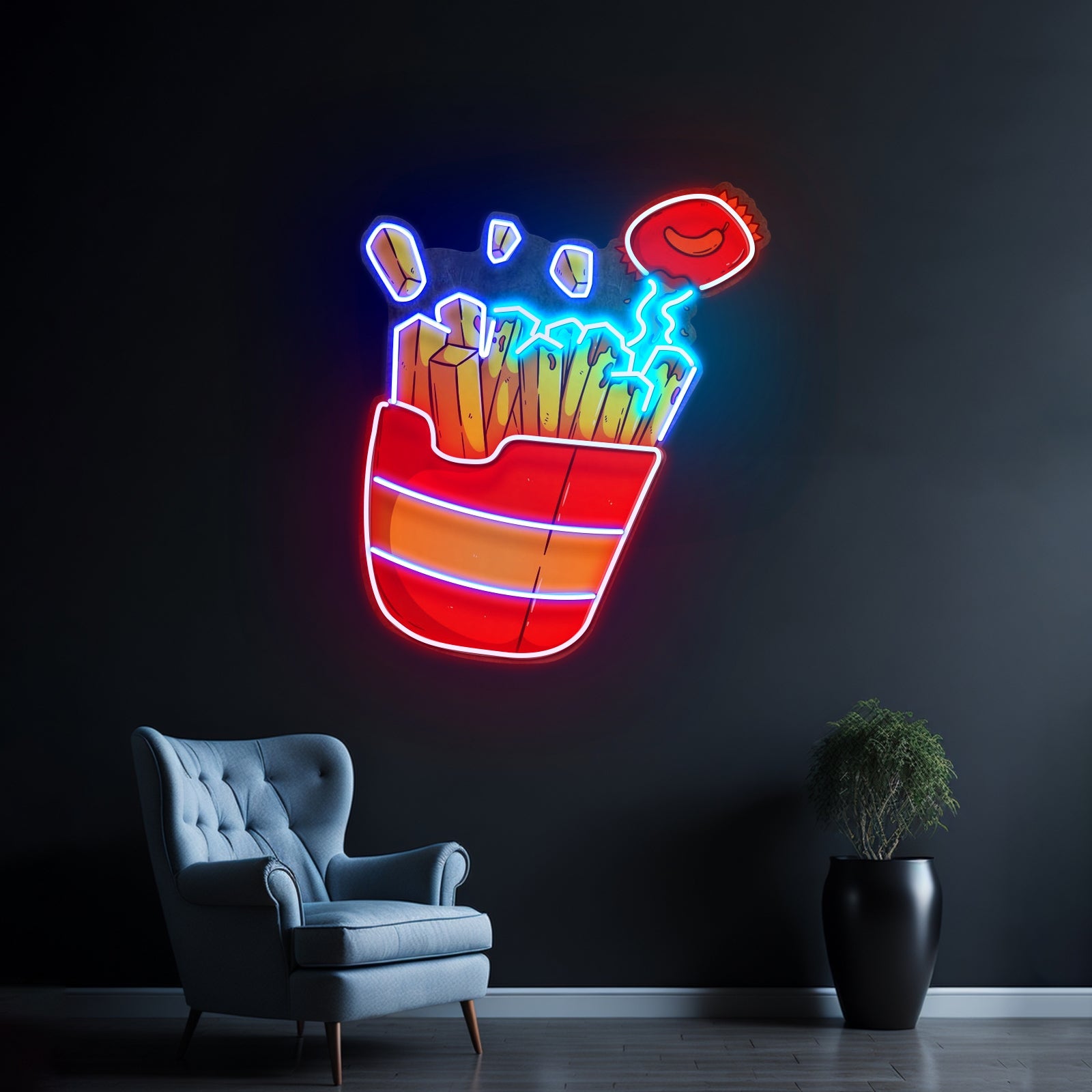 Potato Chips Glowing Led Neon Sign Light Custom Led Signs - Shineneon