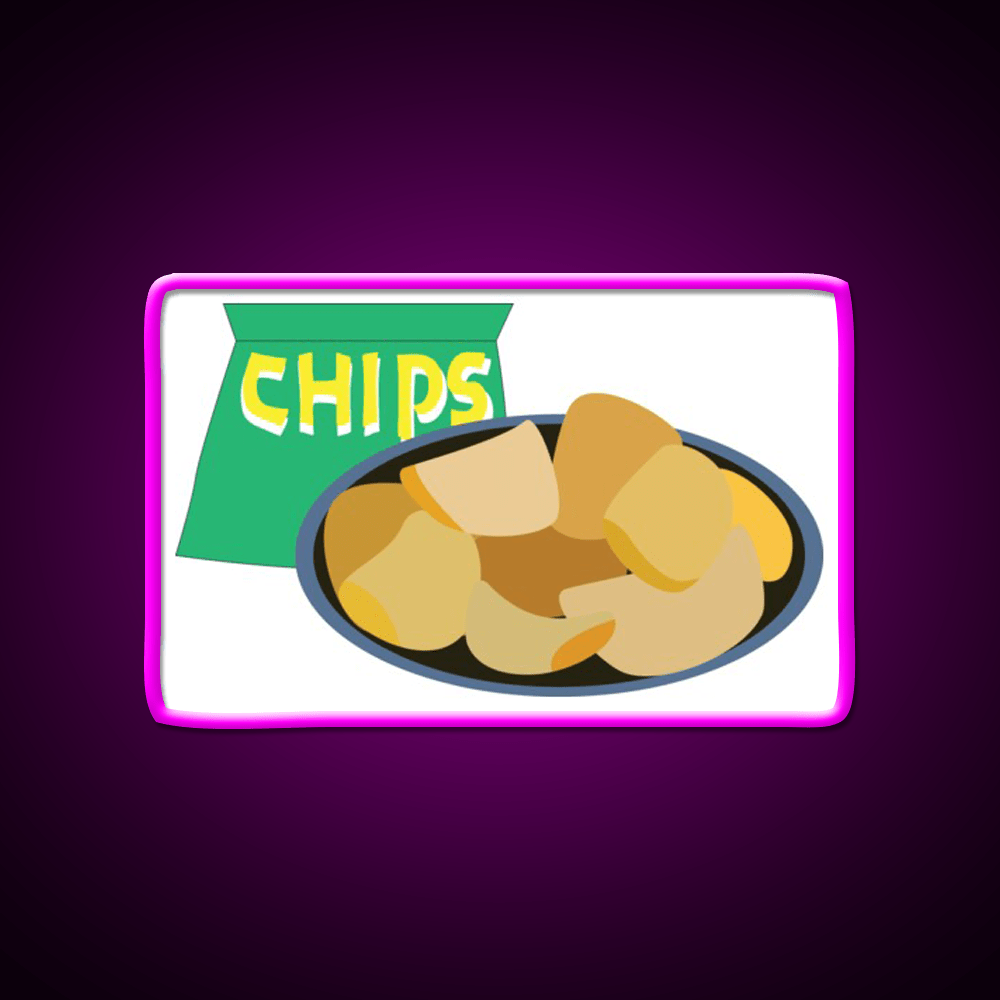 Potato Chips Snack Food Led Neon Sign For Snack Room Rgb Color - Shineneon