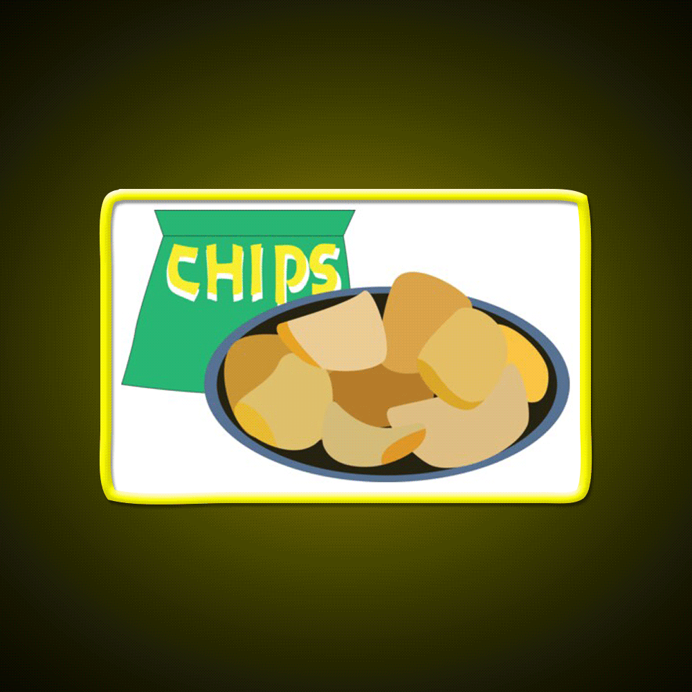 Potato Chips Snack Food Led Neon Sign For Snack Room Rgb Color - Custom LED neon sign front view