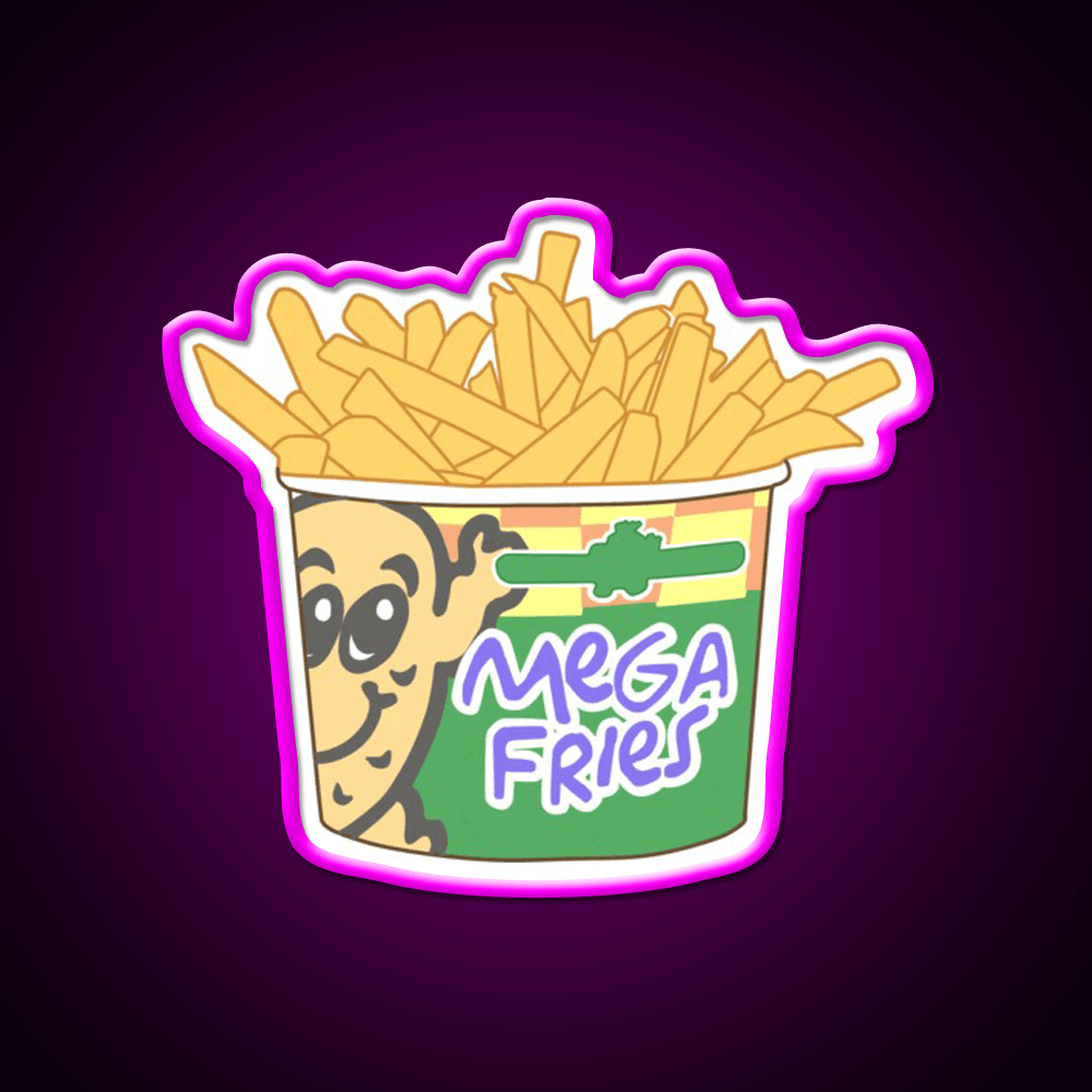 Potato Corner Mega Fries Snack Food Led Neon Sign Rgb Color - Shineneon