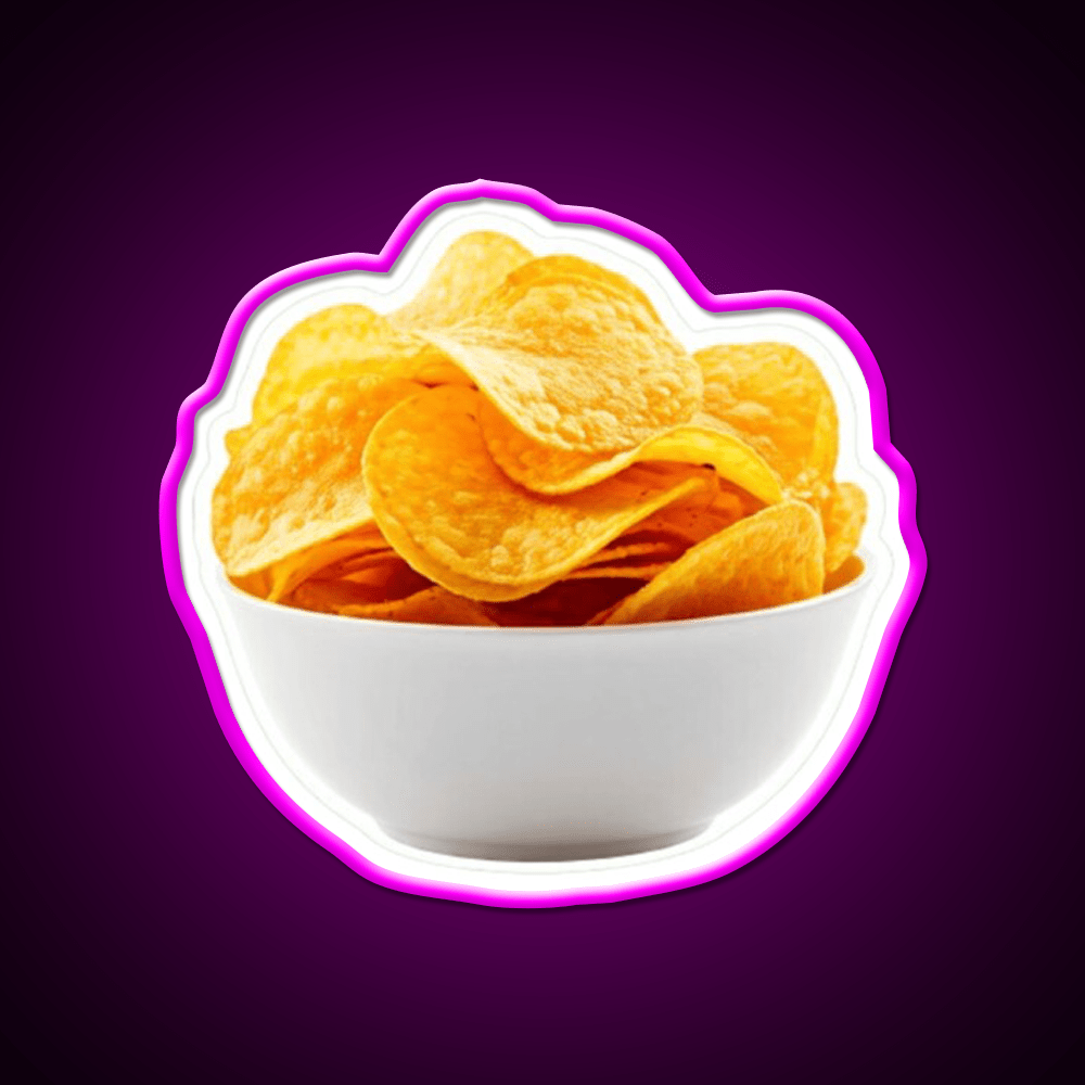 Potato Crisps Bowl Snack Food Led Neon Sign Rgb Color - Shineneon