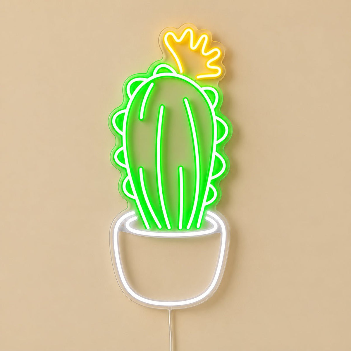 Potted Cactus Room LED Neon Sign - Shineneon