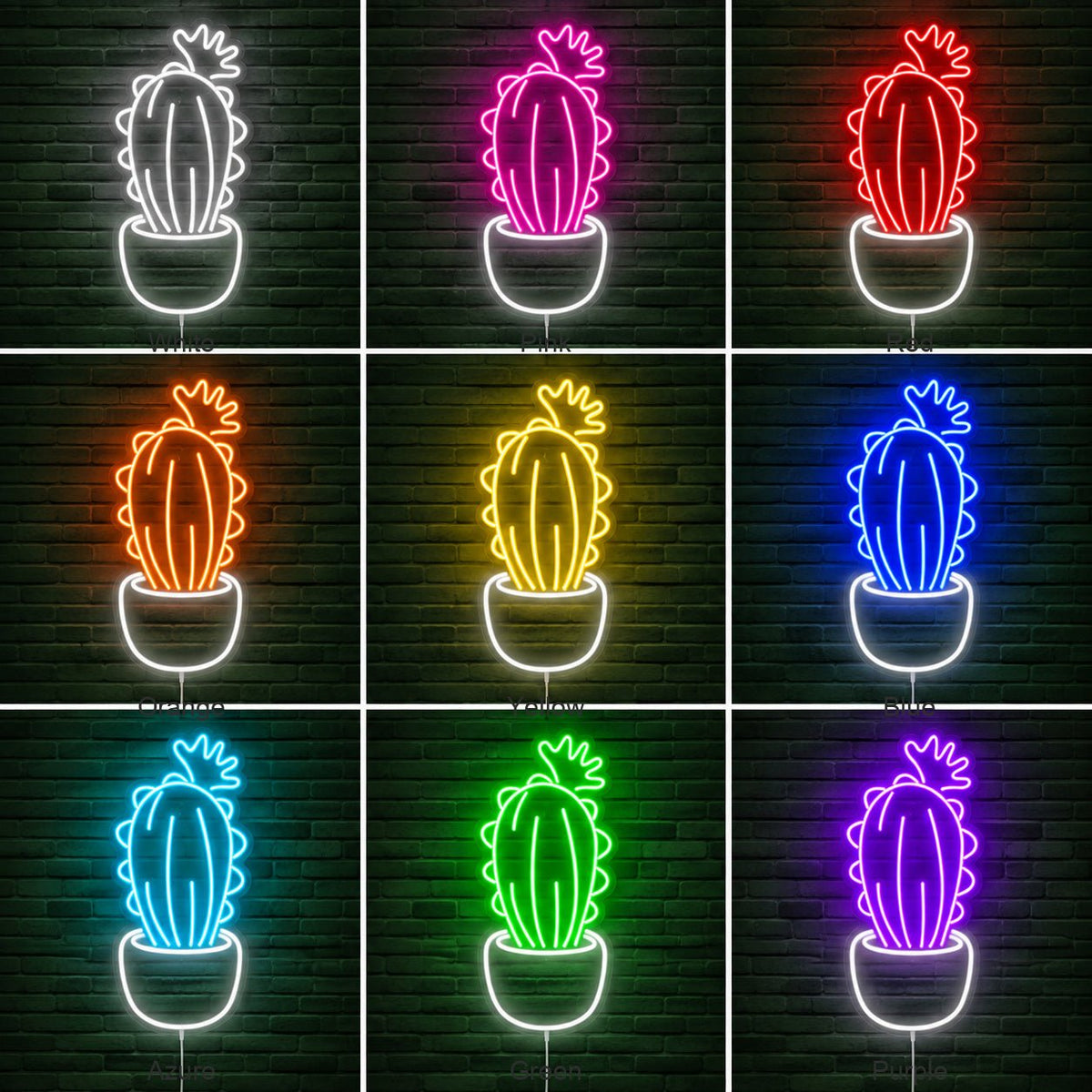 Potted Cactus Room LED Neon Sign - Shineneon