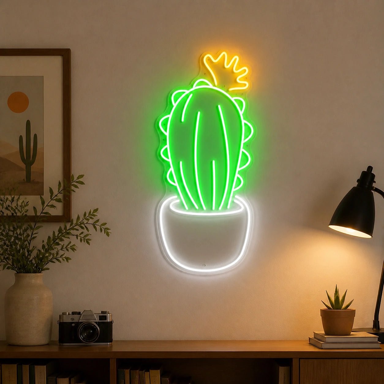 Potted Cactus Room Vintage LED Neon Sign - Shineneon