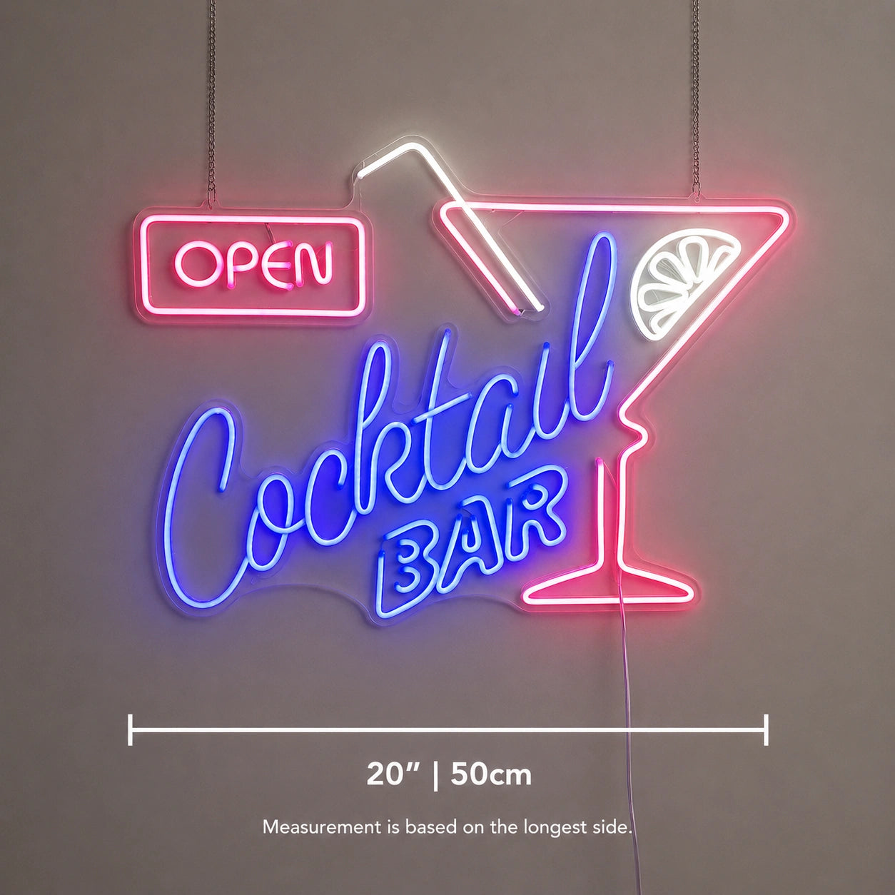 Potted Cocktail Bar Neon Sign LED Neon Sign size image