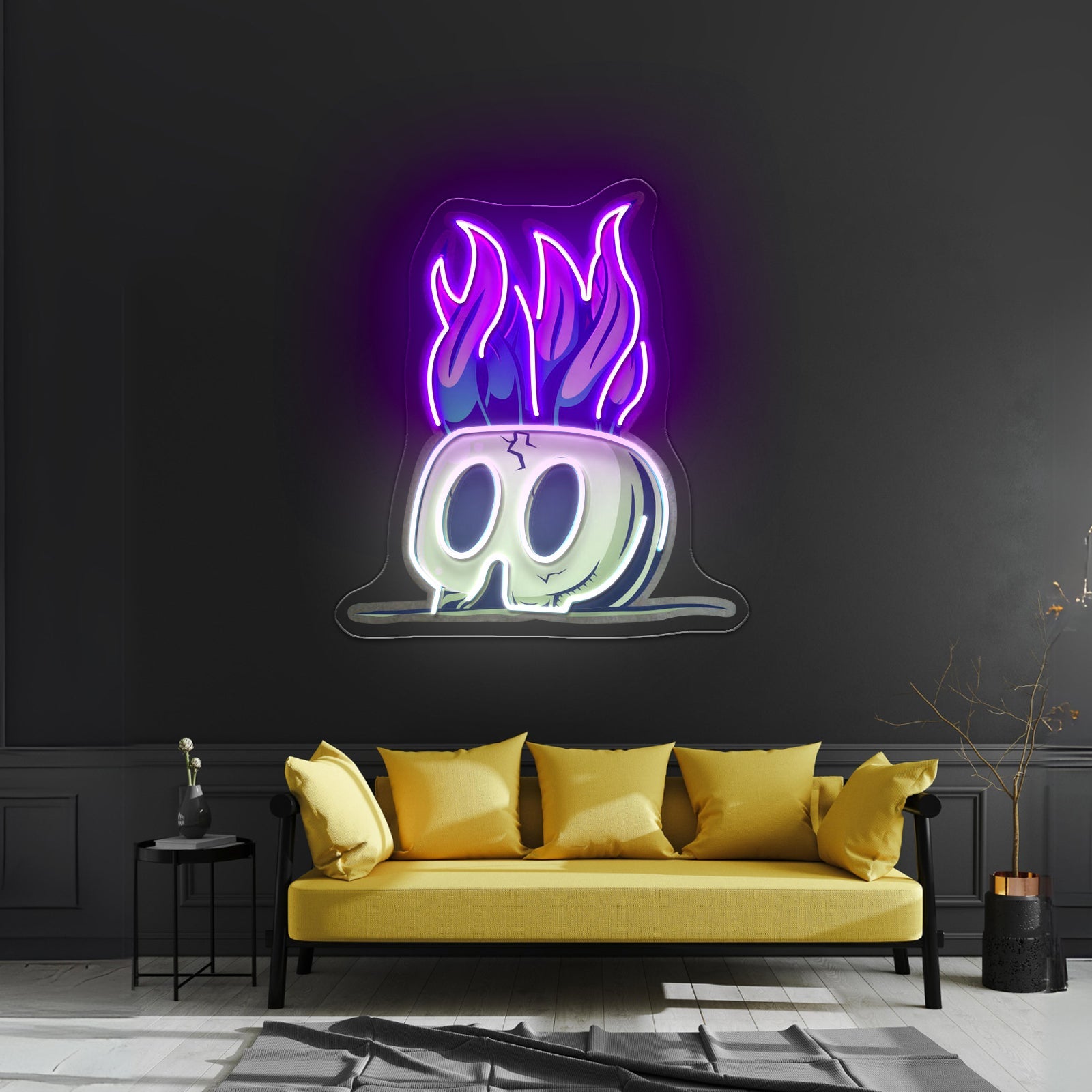 Potted Plant Skull Head Cartoon Led Neon Sign Light Custom Led Signs - Shineneon