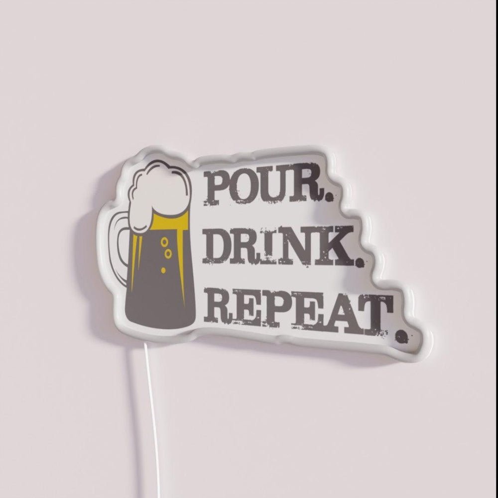 Pour Drink Repeat Rgb Led Neon Sign - Shineneon