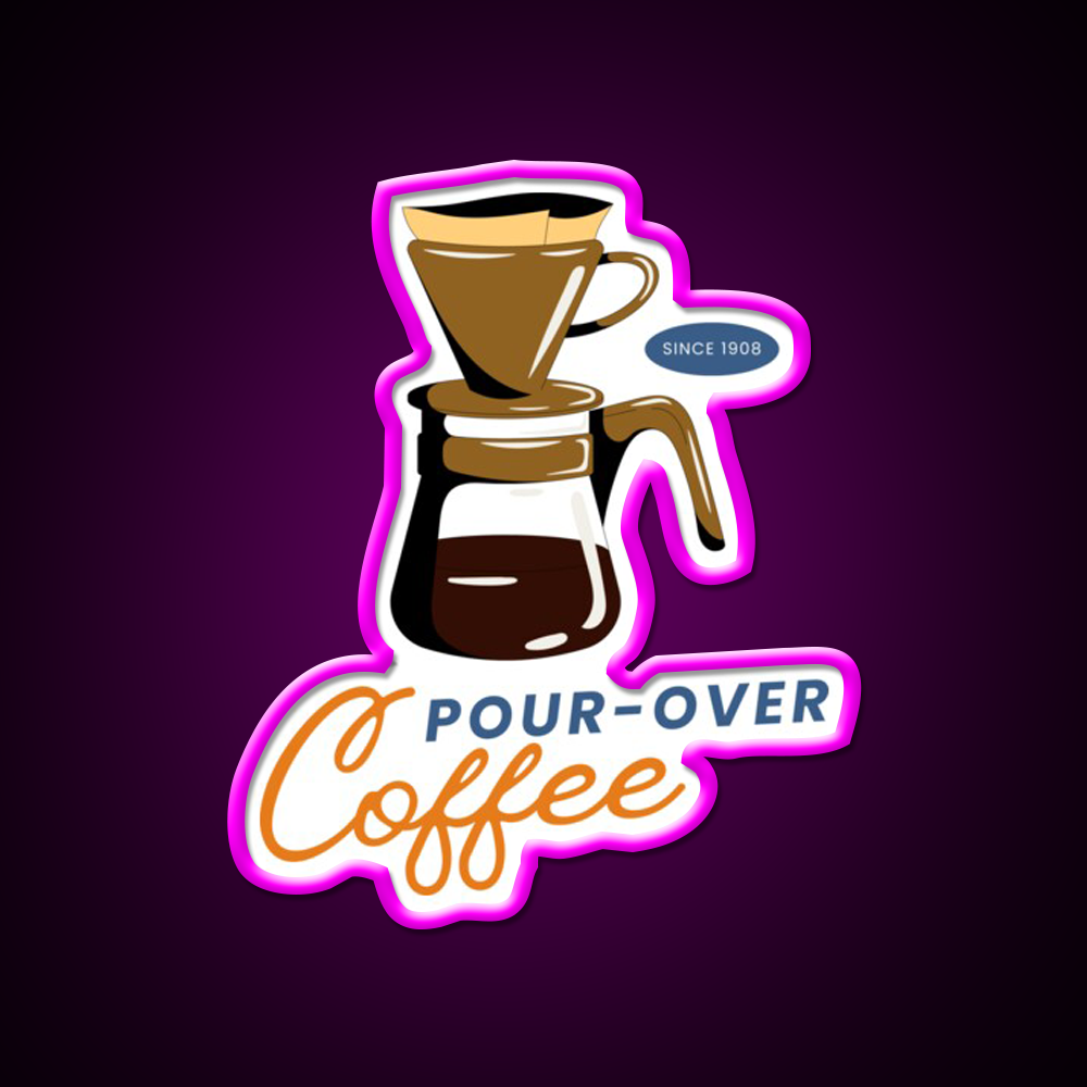 Pour Over Support Cafe Led Neon Sign Espresso Bar Art Rgb Color