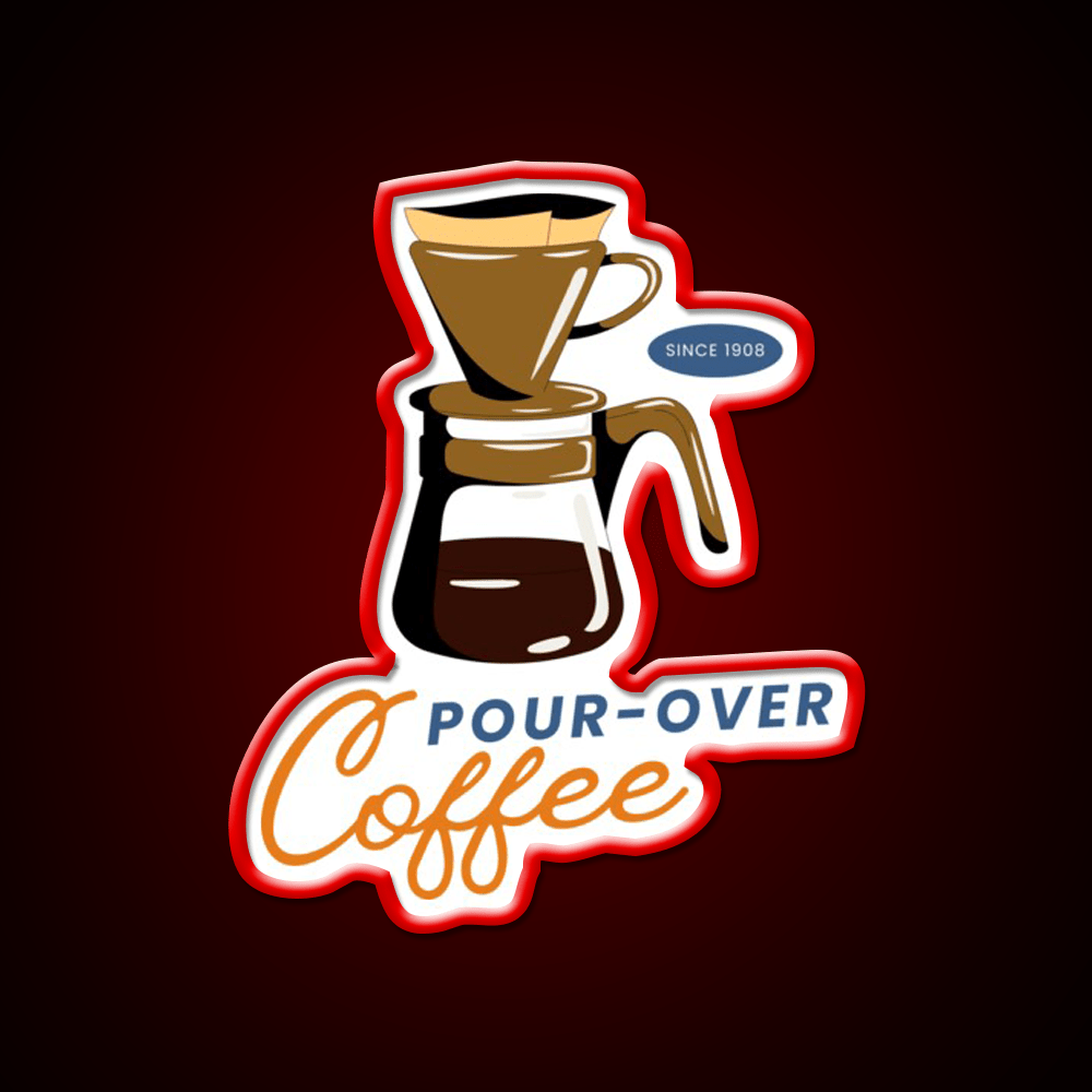 Pour Over Support Cafe Led Neon Sign Espresso Bar Art Rgb Color - Shineneon