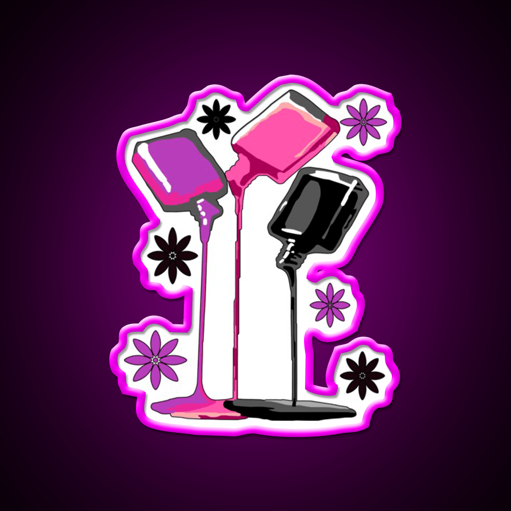 Pouring Nail Polish Nail Salon Led Neon Sign Rgb Color - Shineneon