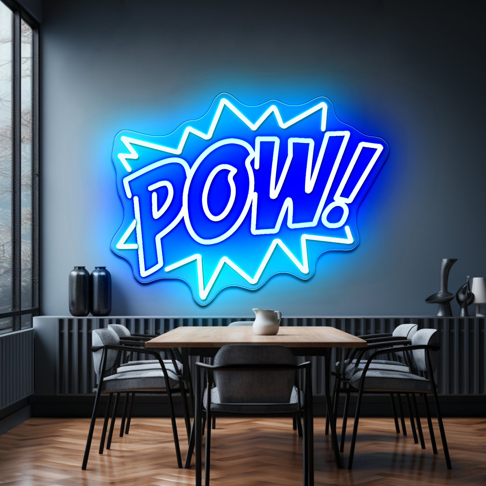 Pow Funny Led Enon Signs For Kids Room