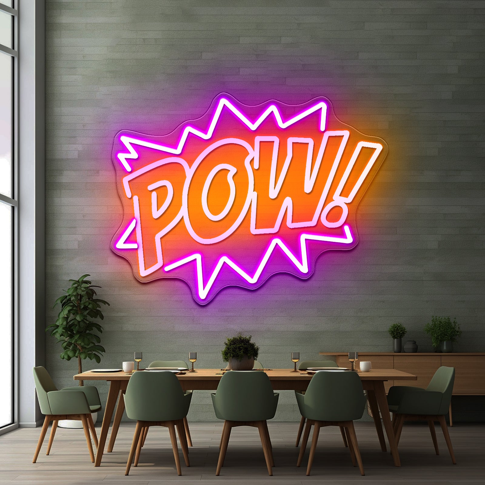 Pow Funny Led Enon Signs For Kids Room