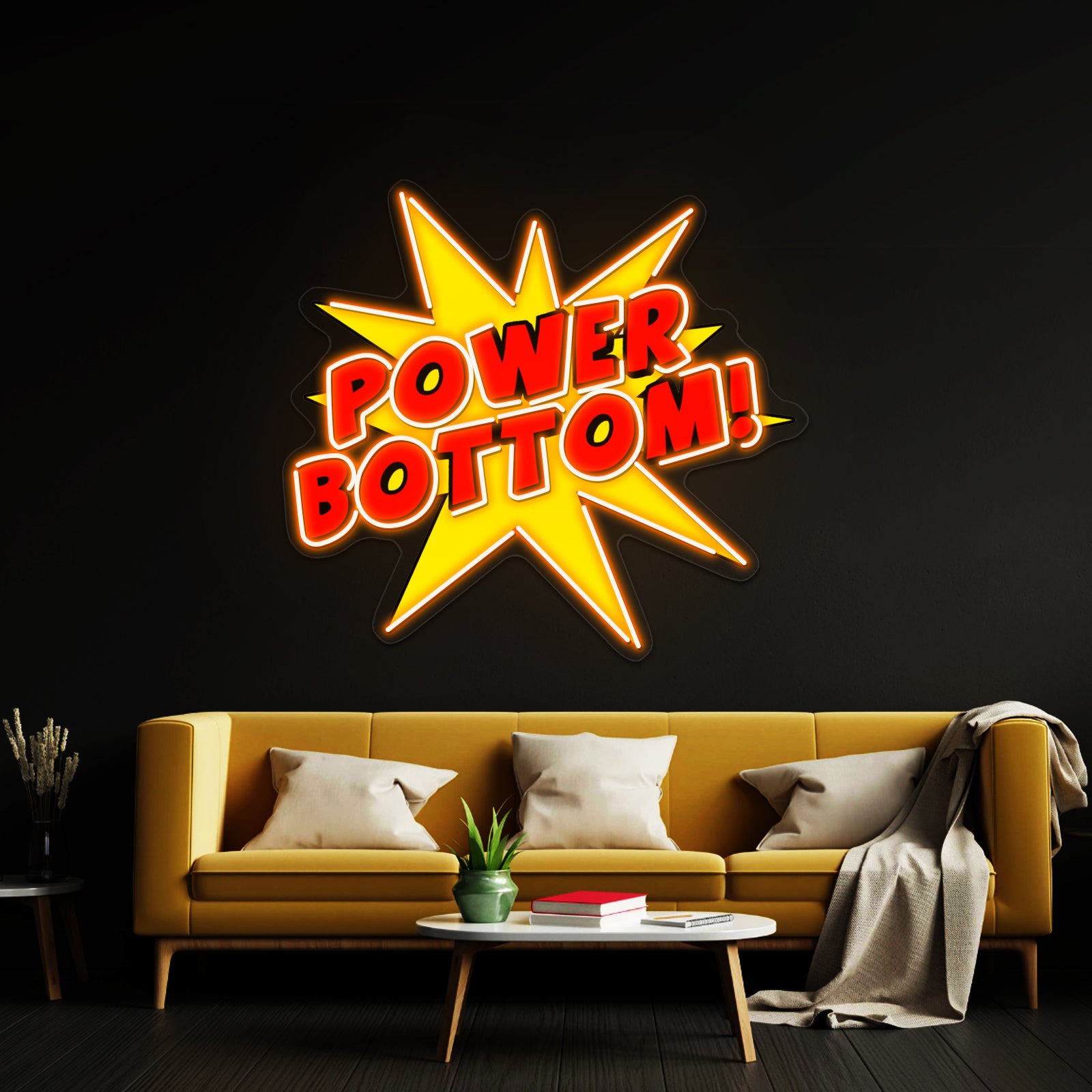 Power Bottom Artwork Led Signs For Bedroom | Shineneon
