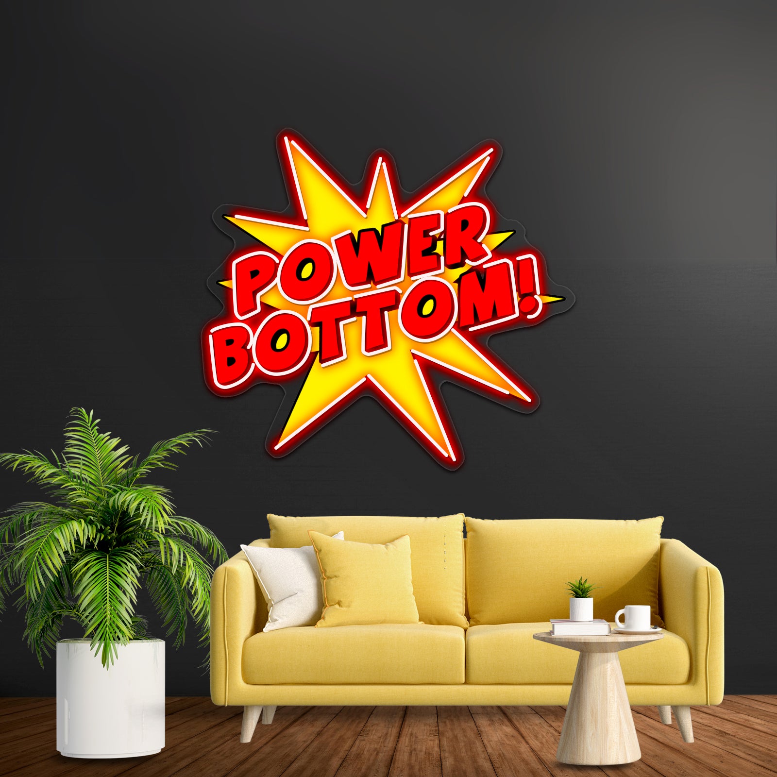 Power Bottom Artwork Led Signs For Bedroom | Shineneon