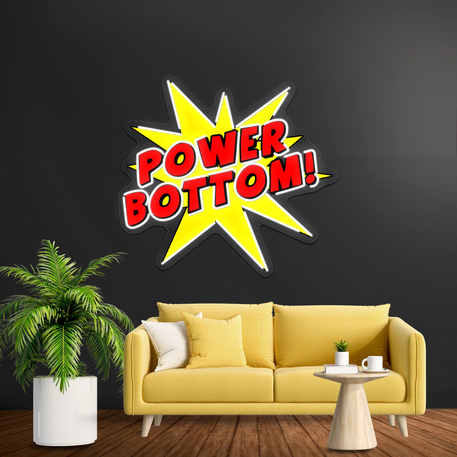 Power Bottom Artwork Led Signs For Bedroom | Shineneon